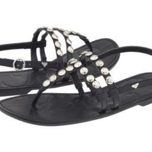 New Roxy White Silver Studded Sandals JETT Sz 6